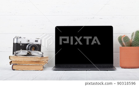 Laptop with black screen Laptop with black screen 90318596