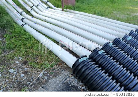 臨時抽水軟管（明治灌溉堰、漏水問題、愛知縣豐田市） 90318836