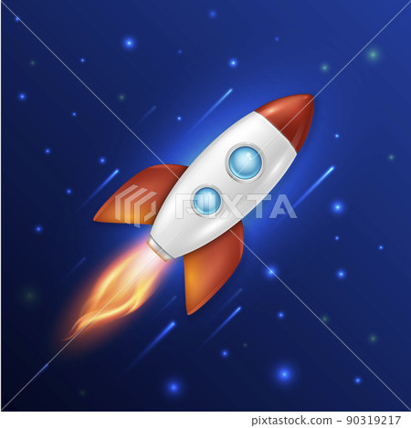 Vector background with retro space rocket ship launch, Template for project start up and development process, creative idea etc. Vector background with retro space rocket ship launch, Template for project start up and development process, creative idea etc. 90319217