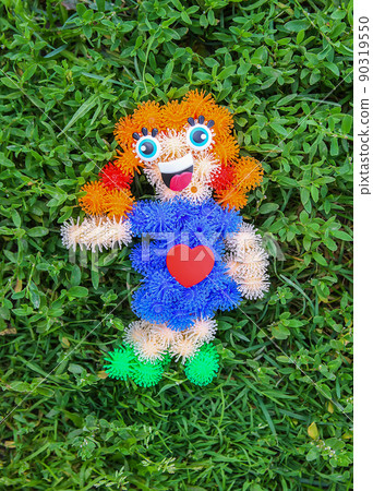Colorful sticky funny handmade toy made by child Colorful sticky funny handmade toy made by child 90319550