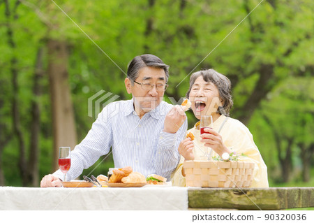 Healthy senior couple 90320036