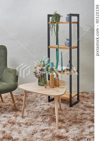 Creative elegant home interior decorative elements. 90320198