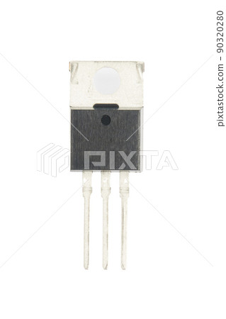 Power transistor - package TO-220 on a white background Power transistor - package TO-220 on a white background 90320280