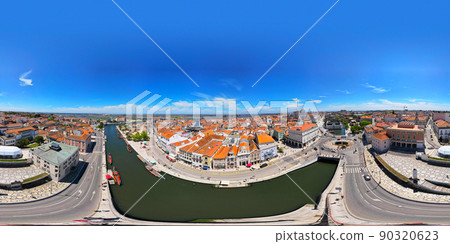 360 degree panoramic landscape panorama of the Aveiro city 360 degree panoramic landscape panorama of the Aveiro city 90320623