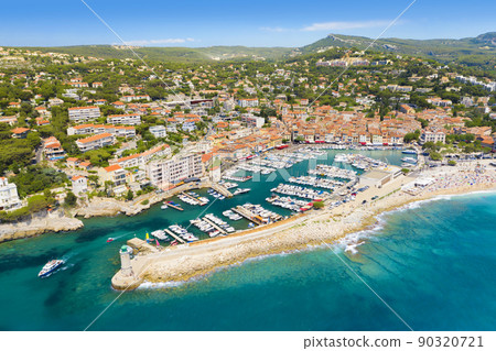 Aerial view of Cassis near Marseille, Provence, France 90320721
