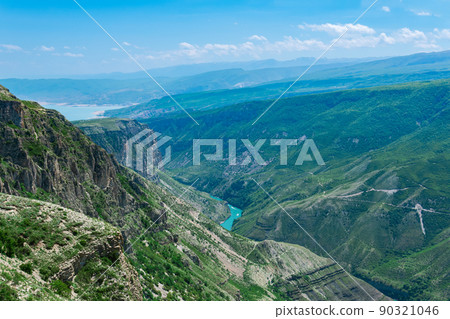 mountain landscape, view of the canyon of the Sulak river in Dagestan mountain landscape, view of the canyon of the Sulak river in Dagestan 90321046