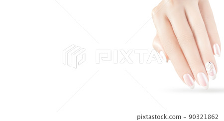 Young beautiful woman hands with elegant manicure Young beautiful woman hands with elegant manicure 90321862