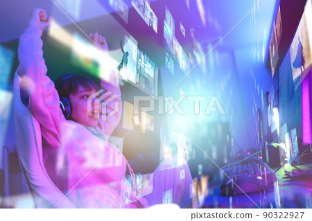 握拳 女生 女孩 90322927