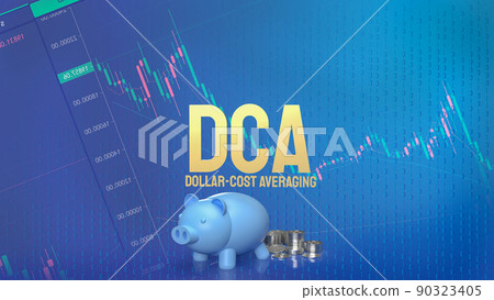 The piggy bank and coins for dca or Dollar Cost Averaging on business background  3d rendering 90323405