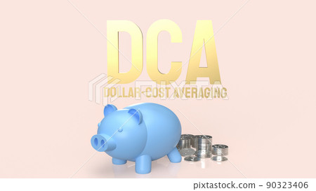 The piggy bank and coins for dca or Dollar Cost Averaging concept 3d rendering 90323406