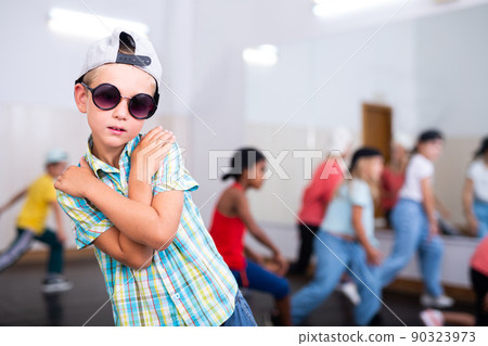 Boy hip-hop dancer posing at studio 90323973