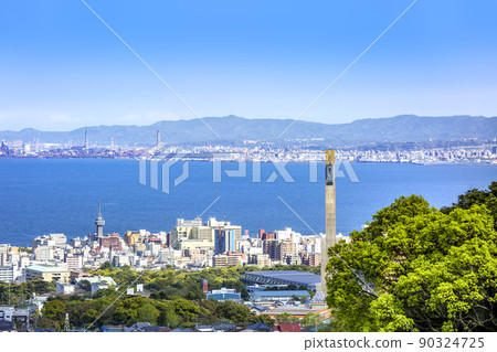 Beppu Bay view and Beppu city / Oita city area 90324725