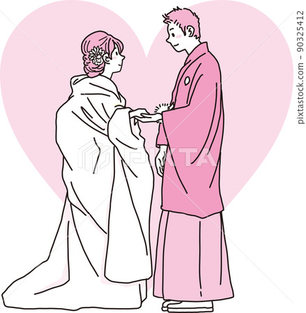 婚紗照_和服_2色_洋紅色_背景 90325412