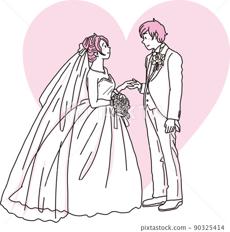 婚紗照_西服_2色_洋紅色_背景 90325414