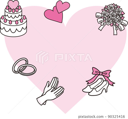 Wedding image_2 Color_Magenta_Hearts and accessories 90325416
