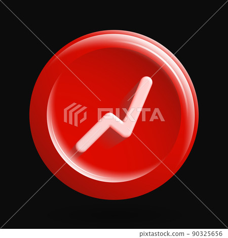 Chart 3D Icon. Red Isolated Graph Button Chart 3D Icon. Red Isolated Graph Button 90325656