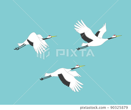 三台起重機飛行的矢量圖解 90325879