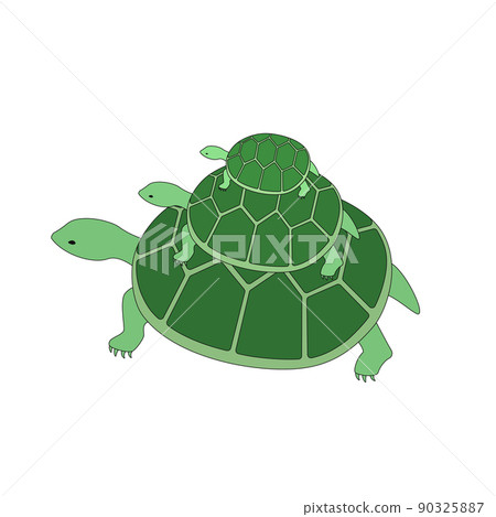 Vector illustration of turtle parent and child Vector illustration of turtle parent and child 90325887