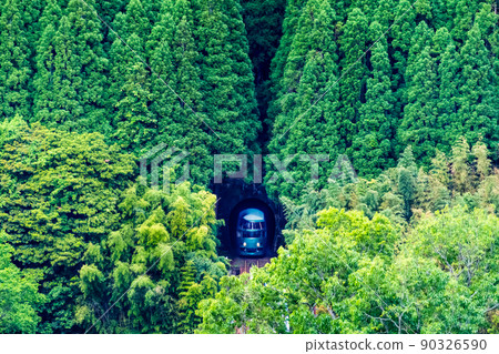 大分縣久大本線（曳地-文後-中村）-湯布院之森離開杉樹林- 90326590