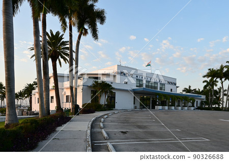 Miami City Hall on Virginia Key, Florida in early morning light. Miami City Hall on Virginia Key, Florida in early morning light. 90326688
