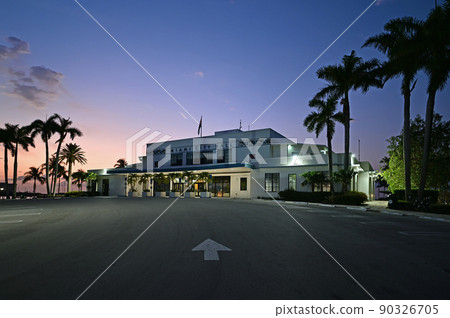 Miami City Hall on Virginia Key, Florida in morning twilight. 90326705