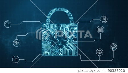 Conceptual image of circuit connection security Conceptual image of circuit connection security 90327020