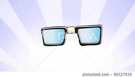 Image of glasses over violet striped background 90327939