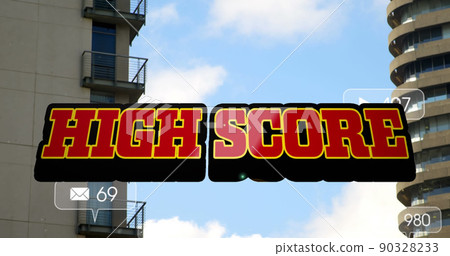 Image of high score text and numbers growing... - Stock Illustration ...
