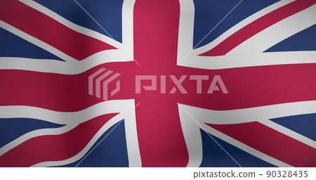 Image of national flag of uk waving Image of national flag of uk waving 90328435