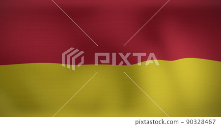 Image of lifeguard flag at beach waving 90328467