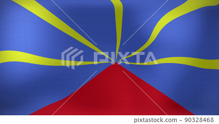 Image of national flag of reunion waving 90328468