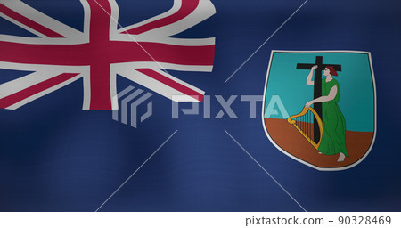 Image of national flag of montserrat waving 90328469