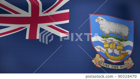 Image of national flag of falkland islands waving 90328470