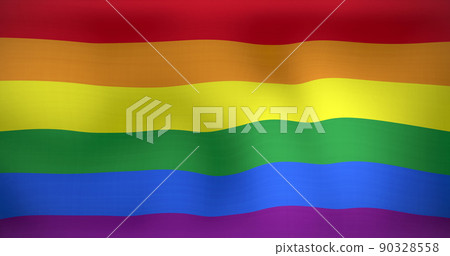 Image of lgbt flag with gay colours waving 90328558