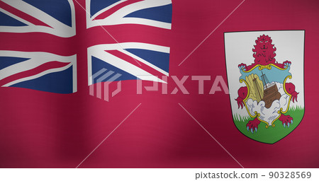 Image of national flag of bermuda waving Image of national flag of bermuda waving 90328569