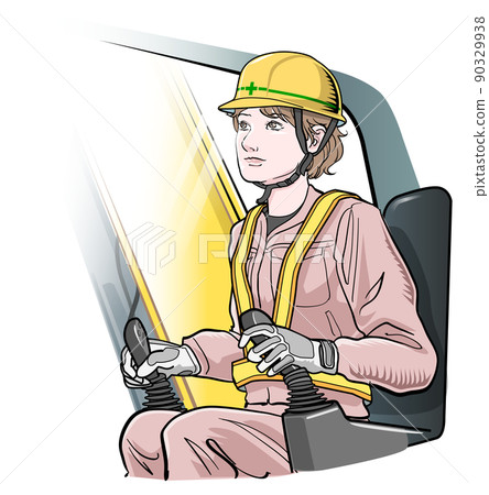 Female heavy equipment operator 90329938