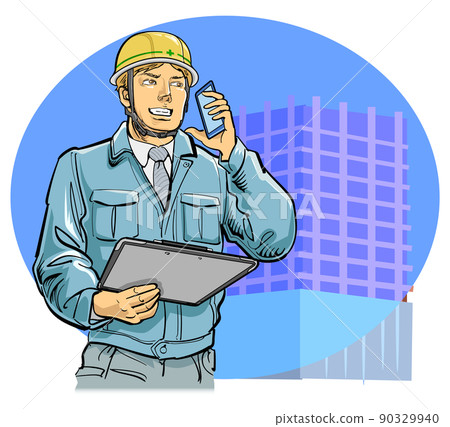 On-site supervisor making telephone contact 90329940