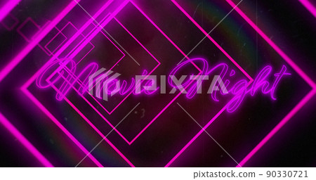Image of movie nights and neon lines on black background 90330721