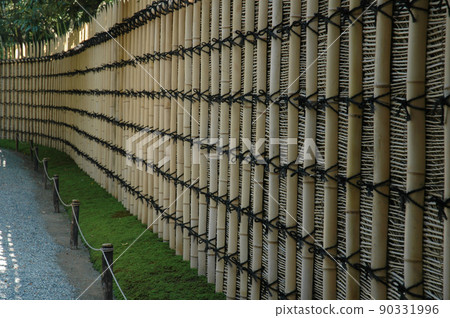 日本花園的竹籬笆/日本花園的竹籬笆（樹籬）@京都 90331996