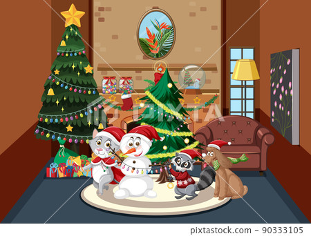 Christmas holidays with snowman at home Christmas holidays with snowman at home 90333105