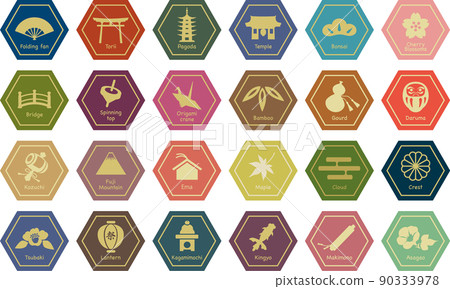 Japanese image icon label set Japanese image icon label set 90333978