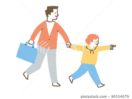 Father pulled by his son Father pulled by his son 90334079