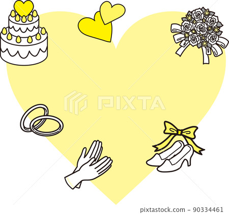 Wedding image_2 Color_Yellow_Hearts and accessories. Wedding image_2 Color_Yellow_Hearts and accessories. 90334461