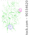 Hand-painted thistle flower 90334620