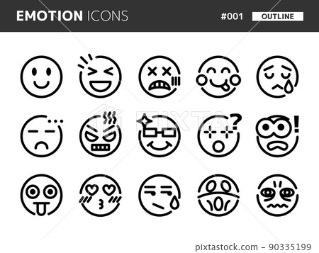 Line style icon set related to facial expressions_001 90335199