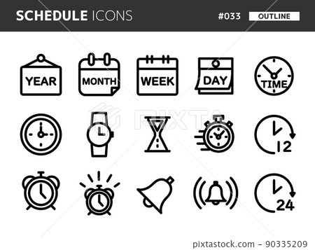 Schedule related line style icon set_033 90335209