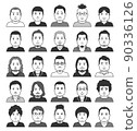 Chubby male avatar icon front monochrome 90336126