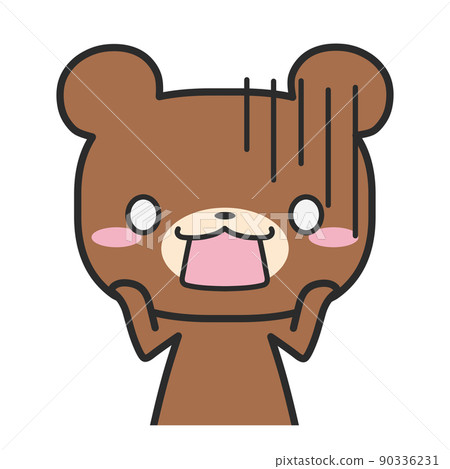 A bear in the upper body who is shocked 90336231
