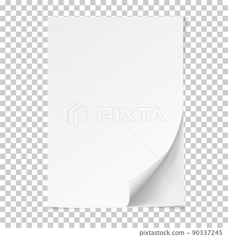 Vector A4 format paper with shadows on transparent background. Vector A4 format paper with shadows on transparent background. 90337245