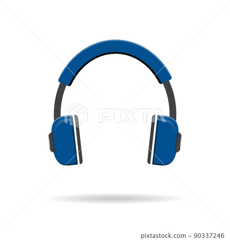 Vector blue headphones icon isolated on modern white background Vector blue headphones icon isolated on modern white background 90337246